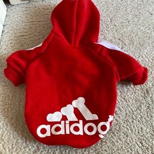 ADIDOG  red sweat shirt for a very small dog.